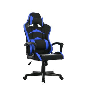 Chaise de jeu noire avec surpiqûres en losange, ergonomique, dossier haut, pivotante et réglable - Product Image 3