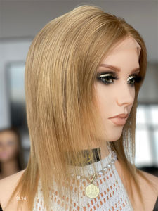 Peluca corta de pelo virgen europeo con nudo invisible transparente para peluca con malla frontal, envío gratis - Product Image 3