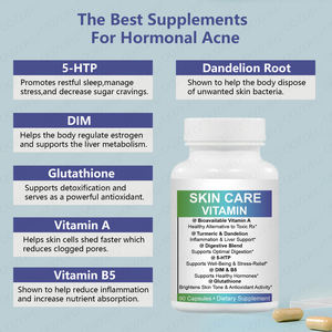 วิตามินบำรุงผิวแบบแคปซูล แบรนด์ส่วนตัว อาหารเสริมลด<span class=keywords><strong>สิว</strong></span>จากธรรมชาติ อาหารเสริม DIM สารต้านอนุมูลอิสระ 30 ครั้ง 90 แคปซูล - Product Image 3