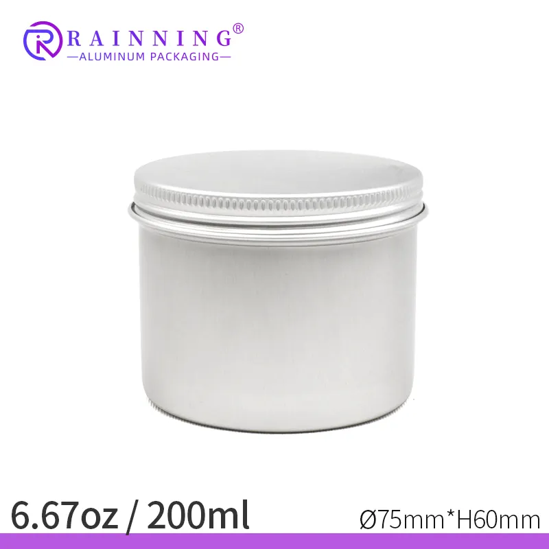 5ml 10ml 20ml 30ml 50ml 60ml 80ml 100ml 150ml 200ml 50g Round Aluminum Cosmetic Tin Containers Aluminum Tin Jar with Screw Top