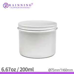 5ml 10ml 20ml 30ml 50ml 60ml 80ml 100ml 150ml 200ml 50g Round Aluminum Cosmetic Tin Containers Aluminum Tin Jar With Screw Top