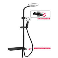 Système de douche de luxe ensemble Chrome salle de bain pluie pommeau de douche salle de bain luxuriant thermostatique douche robinet colonne ensemble