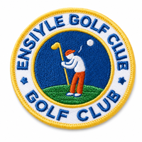 Écussons brodés personnalisés pour clubs de golf, badges ronds avec logo d'équipe sportive, à thermocoller ou à coudre pour chapeaux, vestes, sacs