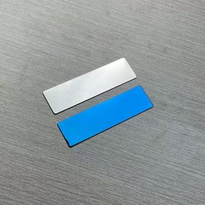 Plaque nominative rectangulaire vierge en acier inoxydable brossé effet miroir, gravable au laser – Vente chaude - Product Image 3