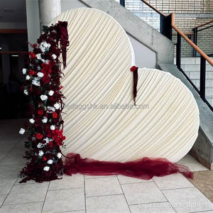 LEDA Best Selling 8x8ft Double Layer Side Laying Heart Backdrop for Wedding Party Stage Decoration - Product Image 4
