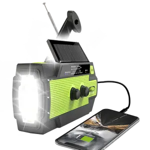 Mading Factory Fospower-Kit de emergencia Solar, manivela manual, Radio meteorológica portátil