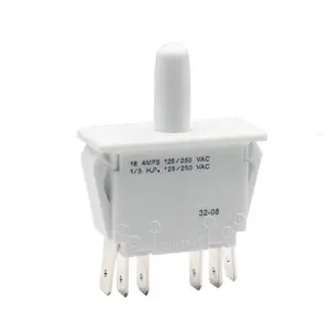 High quality 16A 250V 6 Pin Pull And Push Interlock Double Way Multi-function Refrigerator door switch