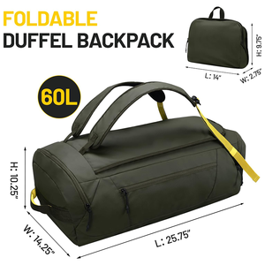 Custom Large Capacity <b>Water</b> <b>Resistant</b> <b>Backpack</b> Duffle Bag With <b>Backpack</b> Straps Gym Sports Travel - Product Image 3