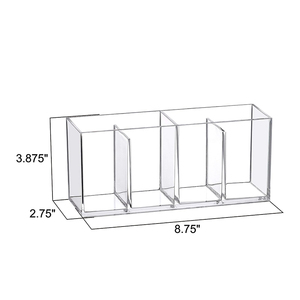 Organizzatore per il <span class=keywords><strong>trucco</strong></span> a 4 scomparti in acrilico personalizzato, supporto per pennelli per <span class=keywords><strong>trucco</strong></span> <span class=keywords><strong>trasparente</strong></span> per una soluzione perfetta per la conservazione della vanità del bagno - Product Image 2