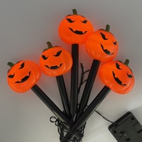 Guirlandes lumineuses solaires LED décoratives d'extérieur en forme de citrouille et de crâne de Noël, super lumineuses