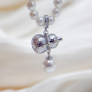 อุปกรณ์ทำเครื่องประดับ DIY 31442 จี้เงินแท้ S925 รูปทรงน้ำเต้าเปล่า สำหรับสร้อยคอผู้หญิง ขนาด 6-10 มม. อะไหล่เครื่องประดับ - Product Image 2