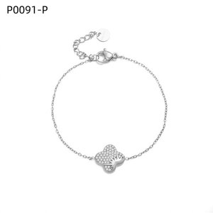 Amy Amy Flower <b>Bracelet</b> 925 Silver Zirconia Pave Setting Women's Everyday Wear Jewelry - Product Image 1