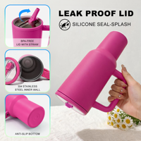 Vaso de Acero Inoxidable de 40oz con Recubrimiento en Polvo y Pajita para Grabado Láser, ¡Gran Venta en Almacén de EE. UU.!