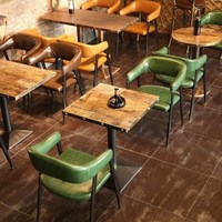 Ensemble de tables et de chaises de style industriel vintage pour hôtel, café, restaurant - Cadre en métal durable, respectueux de l'environnement