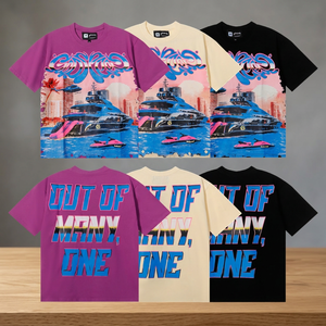 เสื้อยืดแฟชั่นหรูหราสำหรับผู้ชาย แขนสั้น ผ้าฝ้าย 100% น้ำหนัก 240 กรัม ทรงหลวม สไตล์ลำลอง พิมพ์ลายกราฟิกแบบย้อมสีเอซิด คุณภาพสูง ดีไซน์ใหม่ปี 2025 - Product Image 3