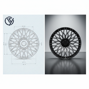 Jantes en aluminium forgées sur mesure de 20, 21 et 22 pouces, design Snowflake Mesh, face usinée, pour G Wagon SUV - Product Image 4