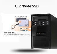 4-Bay U.2 NVMe 2,5 "SAS SSD/HDD Mobile Rack Enclosure para 5,25" Bay, con 4x MiniSAS HD ()