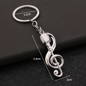 พวงกุญแจรูปไมโครโฟนรูปตัว Treble Clef โลหะขายส่ง สำหรับคนรักดนตรี - Product Image 5