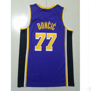 Camisetas <span class=keywords><strong>de</strong></span> Baloncesto para Hombre, Nueva Colección 2026, Gran Venta, <span class=keywords><strong>Camiseta</strong></span> Deportiva Cosida <span class=keywords><strong>de</strong></span> Luka <span class=keywords><strong>Doncic</strong></span> <span class=keywords><strong>de</strong></span> Los Ángeles, Número 77 - Product Image 4