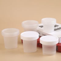 Gobelets jetables en plastique PP de qualité alimentaire semi-transparents à paroi simple pour pouding, dessert et crème glacée, 100ml, 200ml, 300ml, 500ml, 700ml, avec couvercle à vis