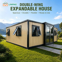 Maison conteneur extensible à double aile, maison conteneur entièrement meublée pour glamping, hôtel, gîte ou resort