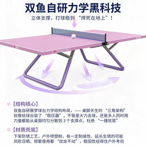 Table de tennis de table Double Fish, épaisseur 18 mm, anti-intempéries, taille standard extérieure, qualité compétition - Product Image 5