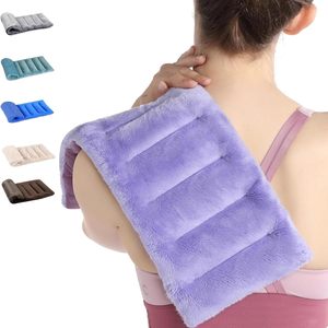 Almohadilla térmica para microondas para cuello, hombros y espalda, compresa caliente húmeda para microondas, <span class=keywords><strong>bolsa</strong></span> térmica con semillas <span class=keywords><strong>de</strong></span> lino - Product Image 1