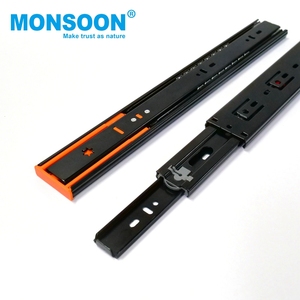 Bóng sắt mang mềm đóng cửa tủ bếp trượt đường sắt 45mm thép không gỉ màu đen ngăn kéo trượt 3 lần ngăn kéo trượt mềm đóng - Product Image 4