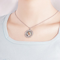Pendentif personnalisé en acier inoxydable avec plaque nominative ronde et photo colorée, en cuivre, pour fêtes d'anniversaire - Idéal pour le dropshipping