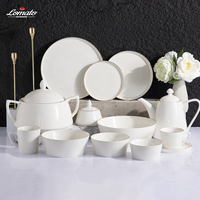 Kit de tasses en céramique osseuse à bord doré de luxe, personnalisation, design classique, écologique, durable, porcelaine blanche, cadeaux d'affaires LOMATO