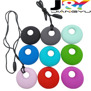 Collar de silicona masticable para madres, colgante redondo para morder, para autismo, TDAH, joyería para niños - Product Image 4
