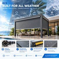 Store banne extérieur compact coupe-vent pour balcon, avec système zip, idéal pour appartement, condo et vie en ville