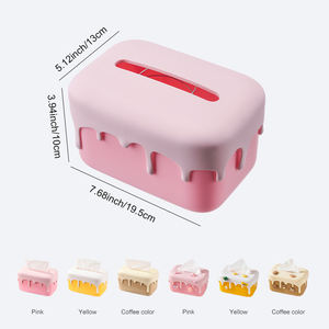 Uforu BoItes a Mouchoirs Table carrée de dessin animé unique Face faciale Boîte à mouchoirs en plastique Design Spring Fun Porte-serviettes - Product Image 4