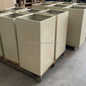 Grande <span class=keywords><strong>vaso</strong></span> di vetro in fibra con <span class=keywords><strong>fiori</strong></span>, grandi vasi rettangolari all'aperto, vasi giganti per hotel e centro commerciale - Product Image 2