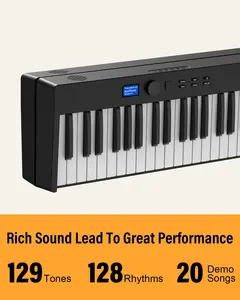Piano Elektronik Panas PJ88C Piano Lipat 88 Papan Kunci Piano Elektronik dengan Speaker dan Baterai untuk Grosir Keyboard MIDI