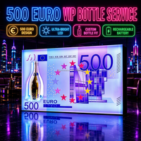 Présentoir lumineux personnalisé pour bouteilles, design euro, avec emplacement pour bouteille, pour service de bar de boîte de nuit, décoration VIP