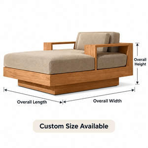 Lit <span class=keywords><strong>de</strong></span> repos et chaise longue d'extérieur <span class=keywords><strong>en</strong></span> <span class=keywords><strong>teck</strong></span> massif avec coussins, design moderne pour <span class=keywords><strong>salon</strong></span>, chambre et extérieur - Product Image 4