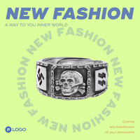 Bague rétro crâne pour homme, bague en argent, style européen et américain à la mode, tendance et cool, bague ouverte de saut de danse