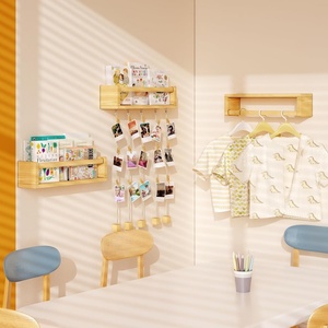 Étagères murales flottantes <span class=keywords><strong>en</strong></span> bois sculpté 3 pièces pour chambre d'enfant, présentoir à photos, rangement de jouets, meubles pour salle de bain d'enfants - Product Image 6