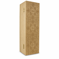 Boîte cadeau en bambou naturel gravée au laser pour une bouteille de vin haute, étui de présentation rectangulaire en bois personnalisé avec charnière et estampage doré