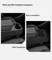 Compatible avec la Tesla Model Y 2025 version standard, porte-gobelet en silicone pour console centrale, design intégré, boîte de rangement pour voiture