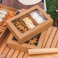 Boîte d'Emballage en Papier Kraft Jetable pour Aliments et Fruits, avec Logo Imprimé Personnalisé, Idéale pour Pique-niques et Camping en Plein Air – Vente en Gros