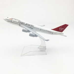 Modelo de Avión a Escala 1:400 de 16 cm de la Aerolínea B747 Virgin <span class=keywords><strong>Atlantic</strong></span>, con Impresión de Logotipo Personalizado, Regalo Promocional - Product Image 2