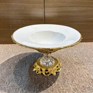 Metallo con manico in metallo, ciotola rotonda di frutta e caramelle - Product Image 2