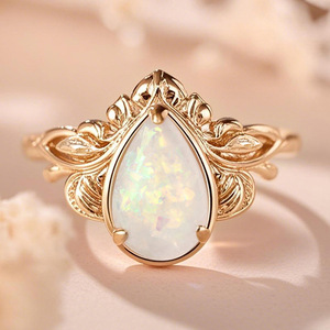 Anello con Texture a Foglia Iridescente, Stile Francese Tridimensionale, Accessorio di Moda per Feste e Outfit Quotidiani - Product Image 5