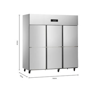 Réfrigérateur <span class=keywords><strong>combiné</strong></span> <span class=keywords><strong>congélateur</strong></span> à double température, 1500L, refroidissement direct, acier inoxydable, cuisine, 2-3-4-6 portes - Product Image 2