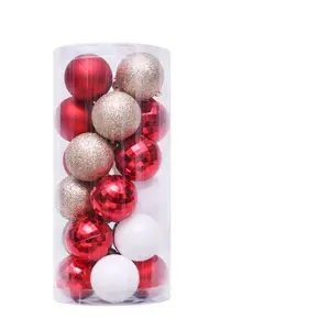 Bola oca clara personalizada transparente do Natal do metal decorativo plástico de 7Cm com luva