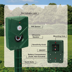 Dispositifs de dissuasion extérieurs imperméables et inoffensifs Répulsif pour animaux à piles Répulsif pour animaux à ultrasons pour <span class=keywords><strong>garage</strong></span> souterrain - Product Image 5