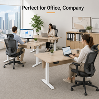 Bureau de travail électrique intelligent en acier à hauteur réglable, double poste, moderne, avec bordure automatique, ergonomique