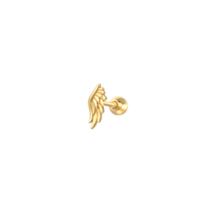 Boucles d'oreilles clous mini ailes de plume tendance en argent sterling S925 ROXI - Product Image 1